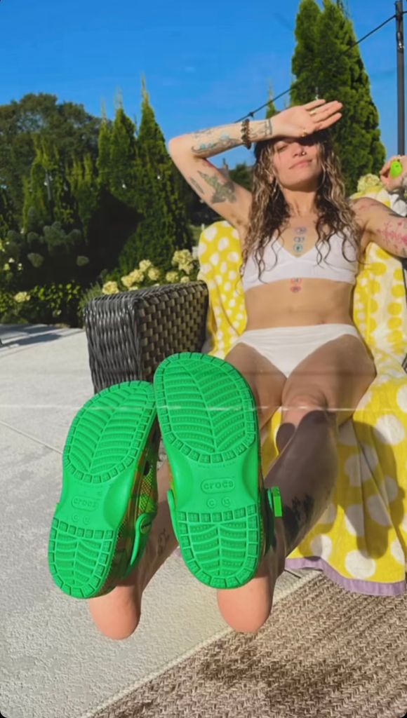 Paris Jackson shares photos wearing a bikini and crocs on her Instagram Stories