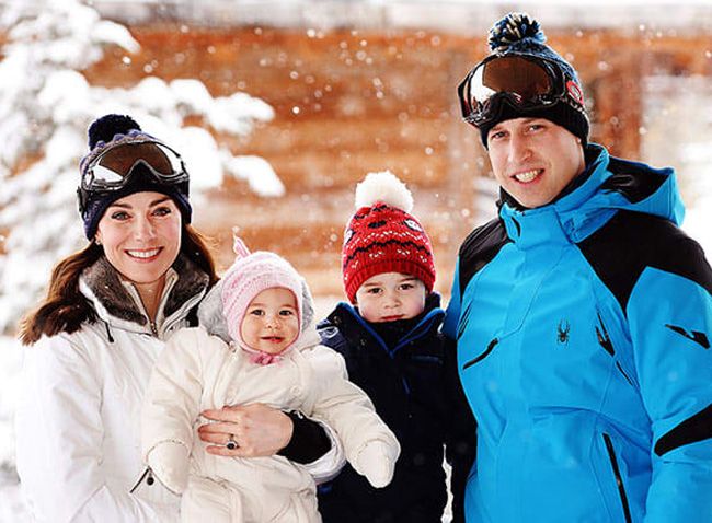 kate middleton first skiing holiday george and charlotte