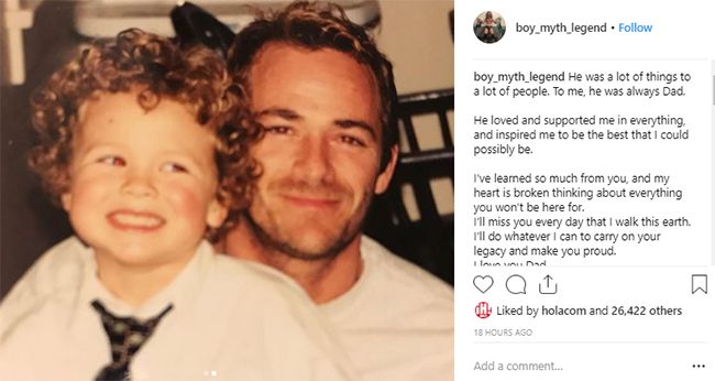 luke perry son pays tribute to actor