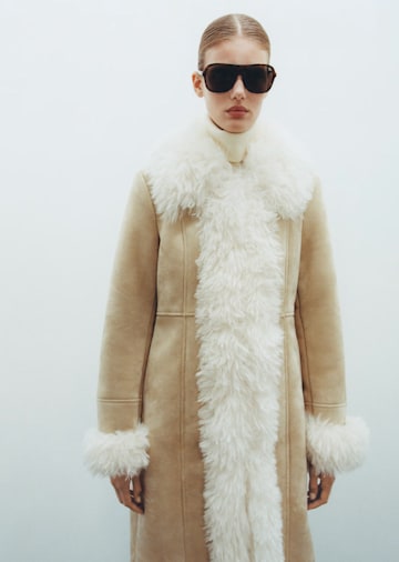 Shearling-lined coat from Mango