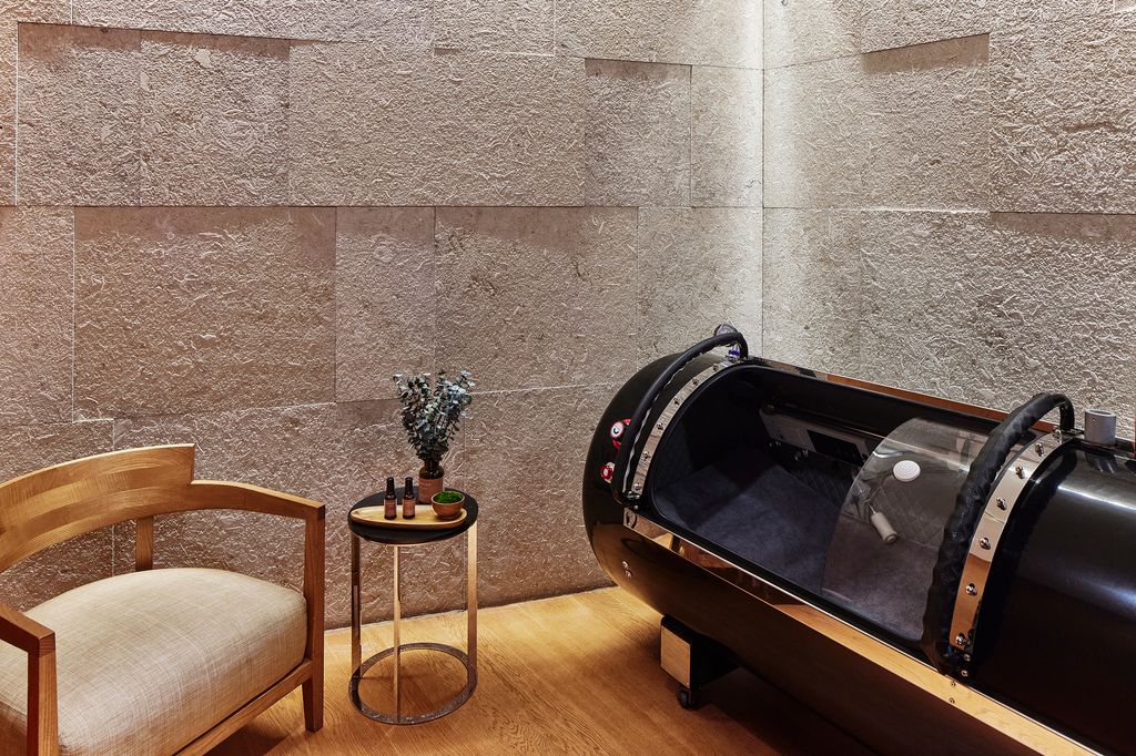 The oxygen chamber in the Bvlgari Hotel London