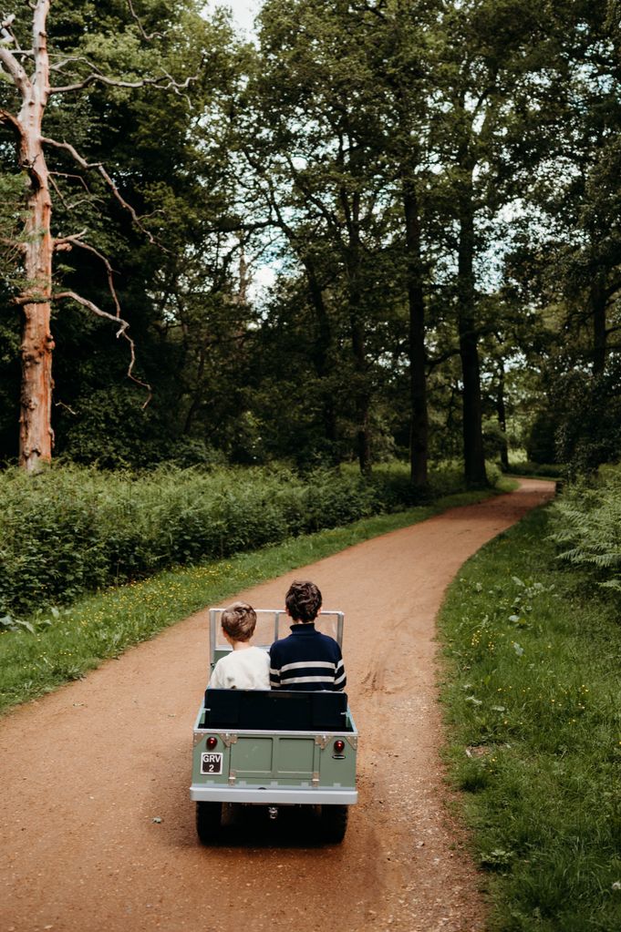 Young guests can roam free in Asher's Woodland in their very own mini Land Rover replica