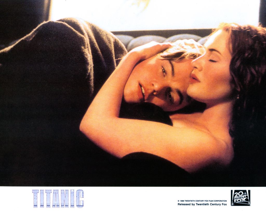 Leonardo DiCaprio and Kate Winslet in bed in a scene from the film 'Titanic', 1997. (Photo by 20th Century-Fox/Getty Images)