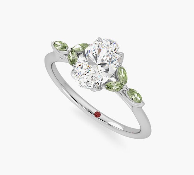green sapphire petal ring