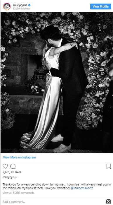 Miley Cyrus Liam Hemsworth wedding