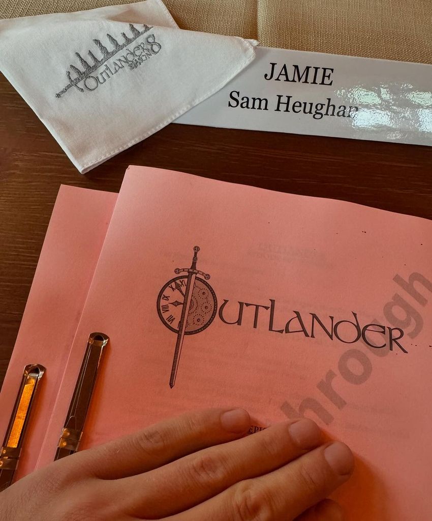 Sam Heughan shared a photo from the final script 