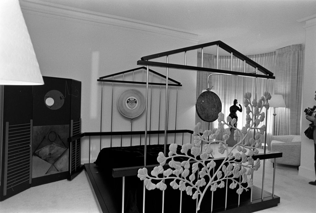 Home decor including a bed designed by Max Ernst is seen during a party at Number One Observatory Circle, the official residence of the Vice President of the United States, in Washington, D.C., on September 7, 1975