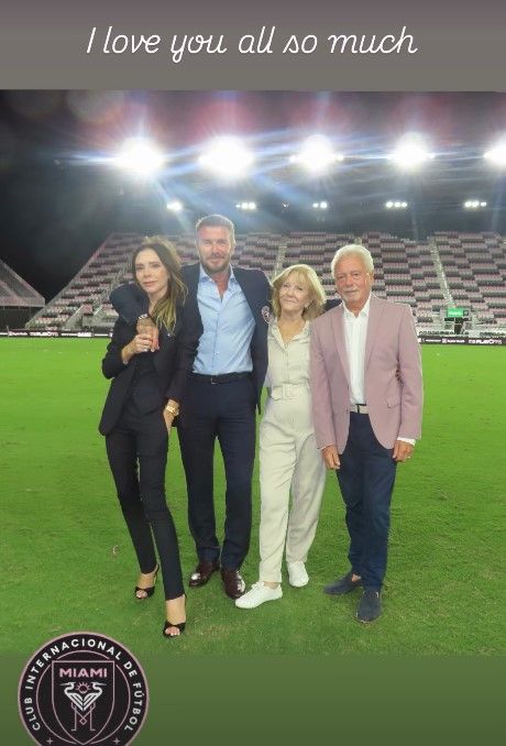 Victoria Beckham with David and Jackie and Tony Adams
