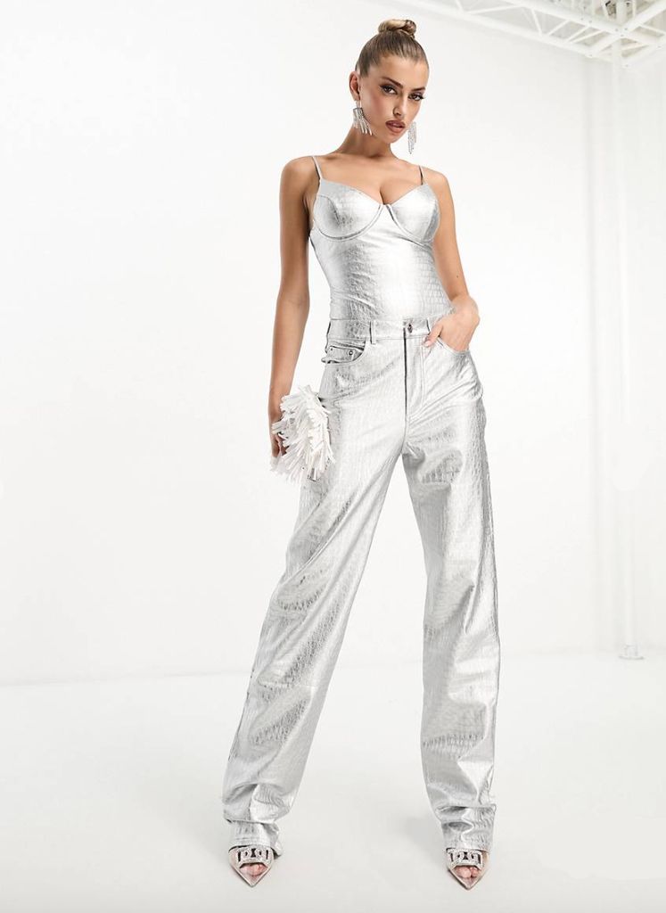ASOS silver trousers