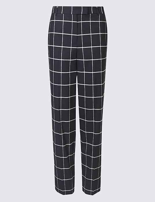 marks and spencer checked trousers