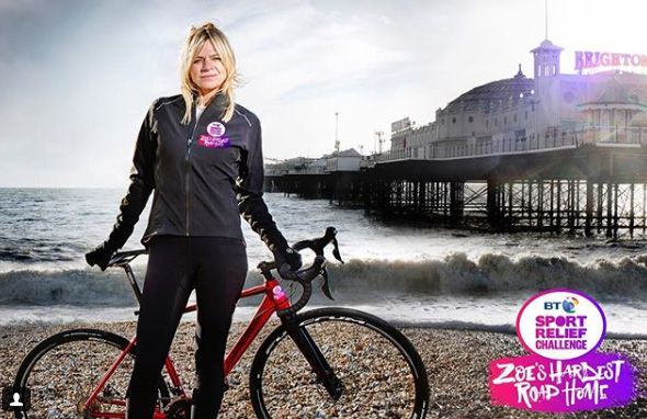 zoe ball sport relief cycling challange