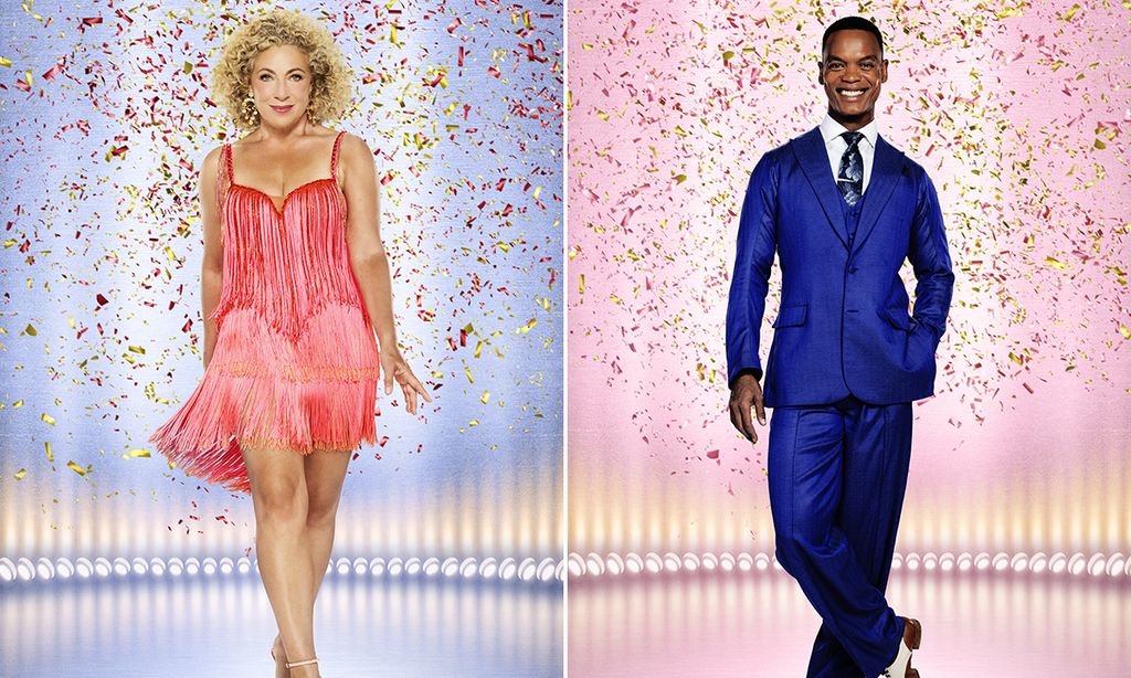 Split image of Alex Kingston and Johannes Radebe