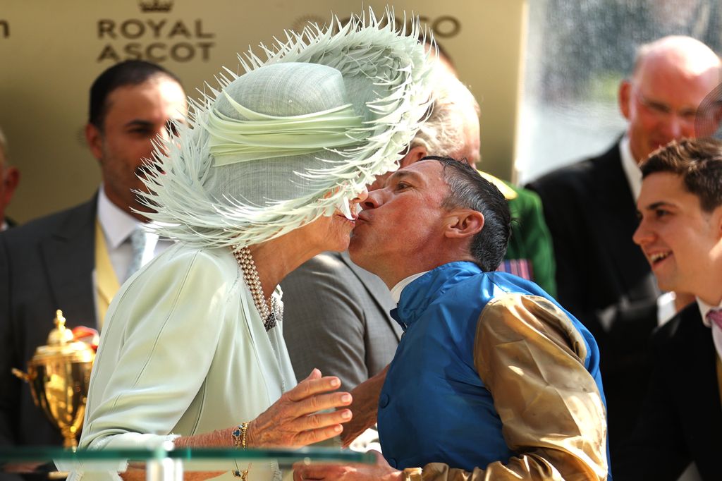 Frankie Dettori kisses Queen Camilla, Royal Ascot