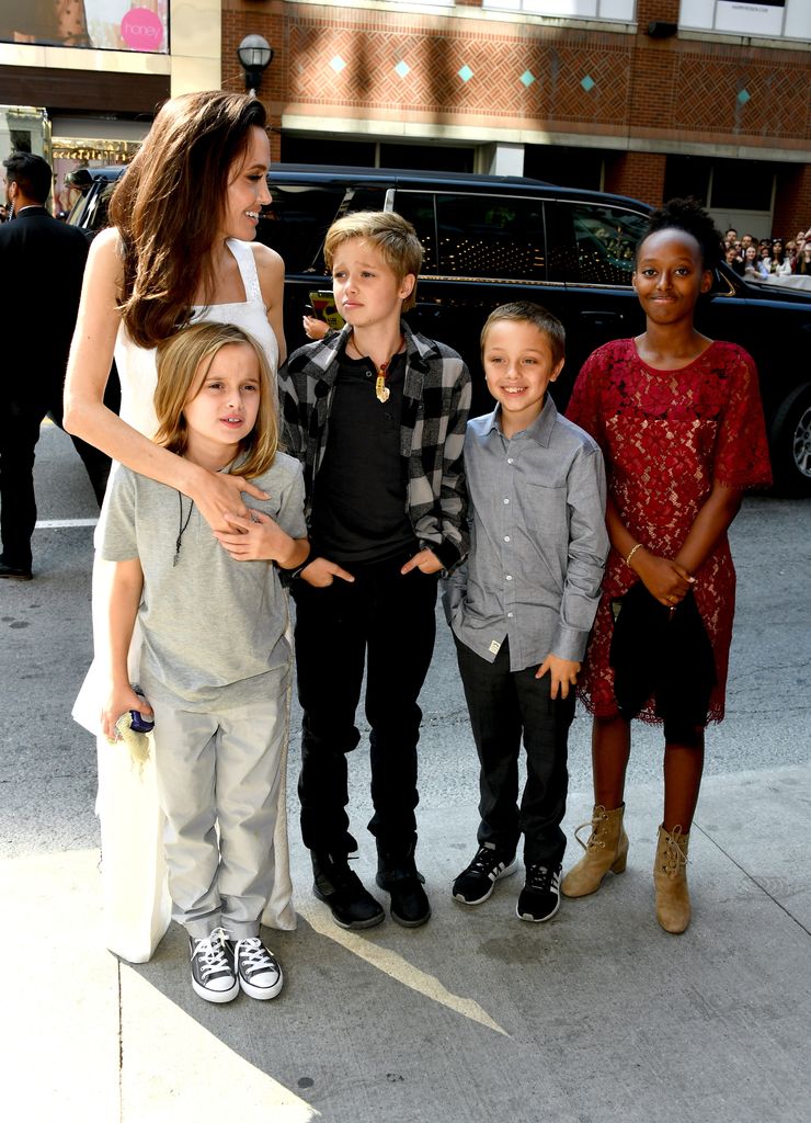 NEW YORK, NY - JUNE 19: Angelina Jolie and her son Knox Leon Jolie-Pitt and  brother
