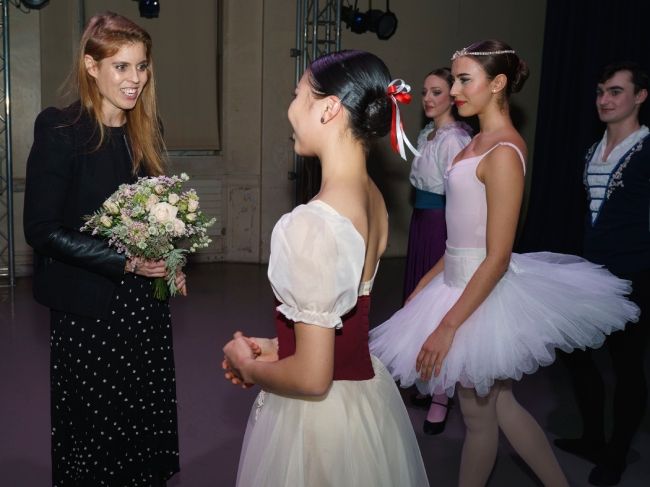 Princess Beatrice with the cast of the English National Ballet