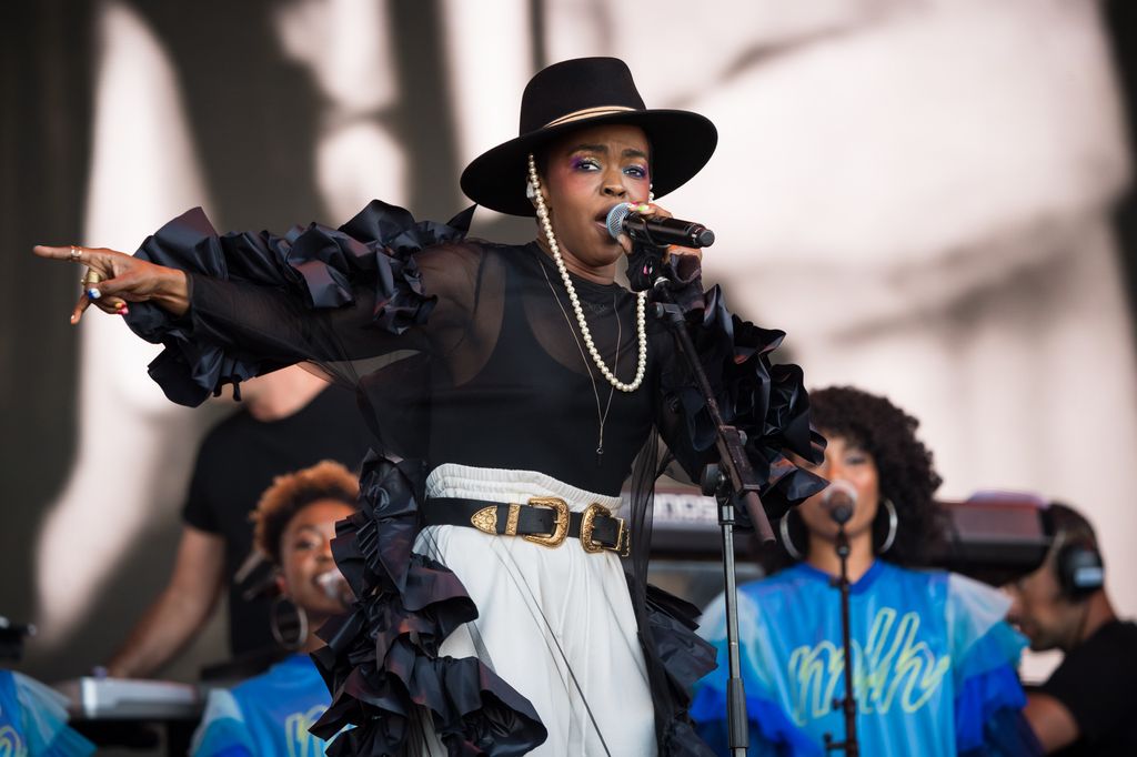 Lauryn Hill performs on stage during day three of the Glastonbury Festival at Worthy Farm, Pilton on June 28, 2019 in Glastonbury, England.