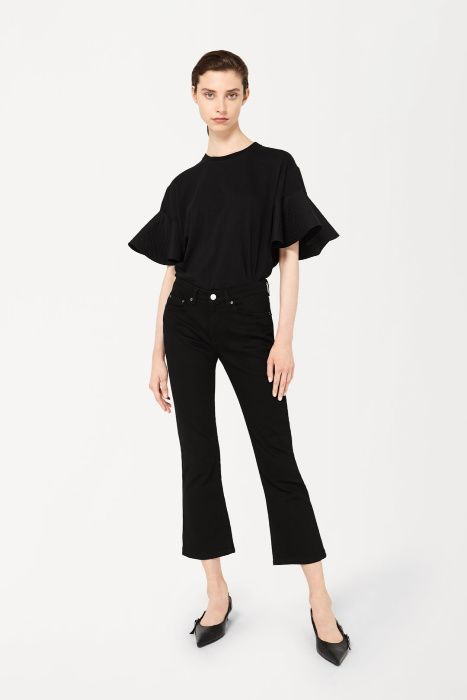 victoria beckham kick flare jeans in black