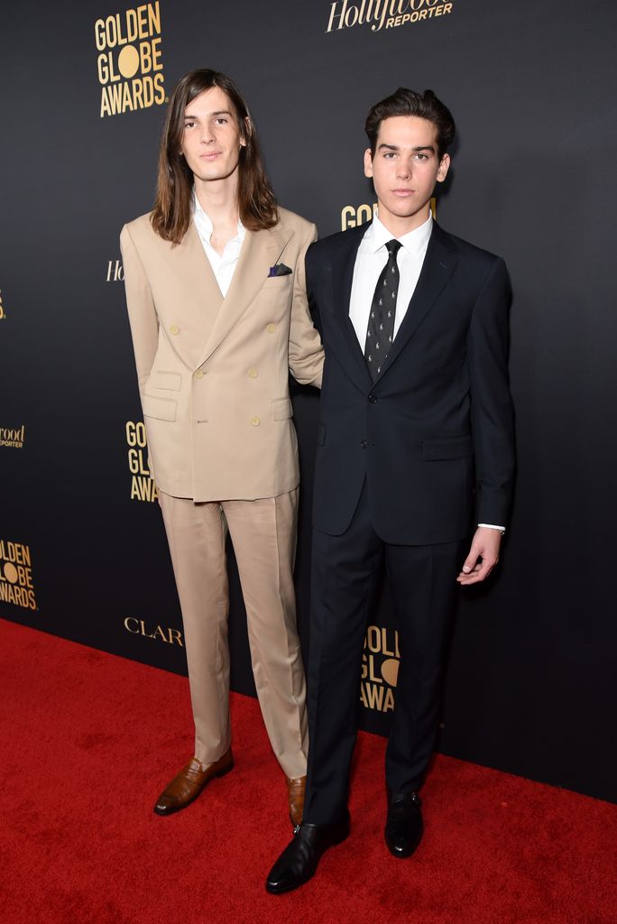 Dylan Brosnan and Paris Brosnan attend the Hollywood Foreign Press Association and The Hollywood Reporter Celebration of the 2020 Golden Globe Awards Season and Unveiling of the Golden Globe Ambassadors at Catch on November 14, 2019 in West Hollywood, California