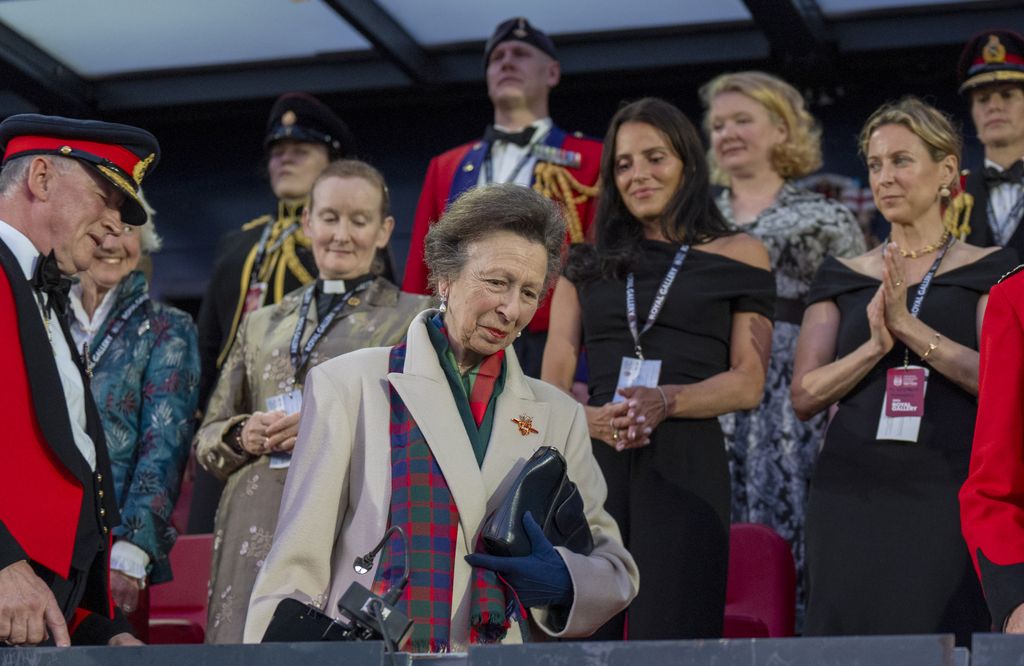 The Princess Royal wore two scarves