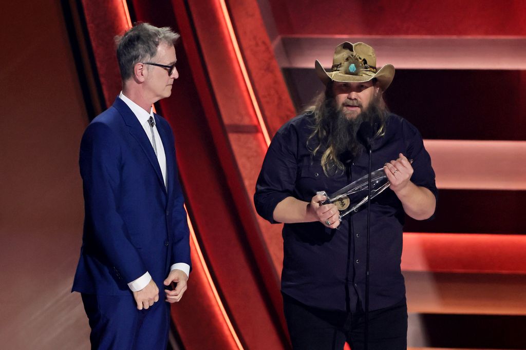 Dan Wilson and Chris Stapleton accept the Song of the Year award for "White Horse" onstage during The 58th Annual CMA Awards 