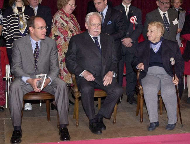 prince albert seen alongside his father prince rainier and aunt princess antoinette