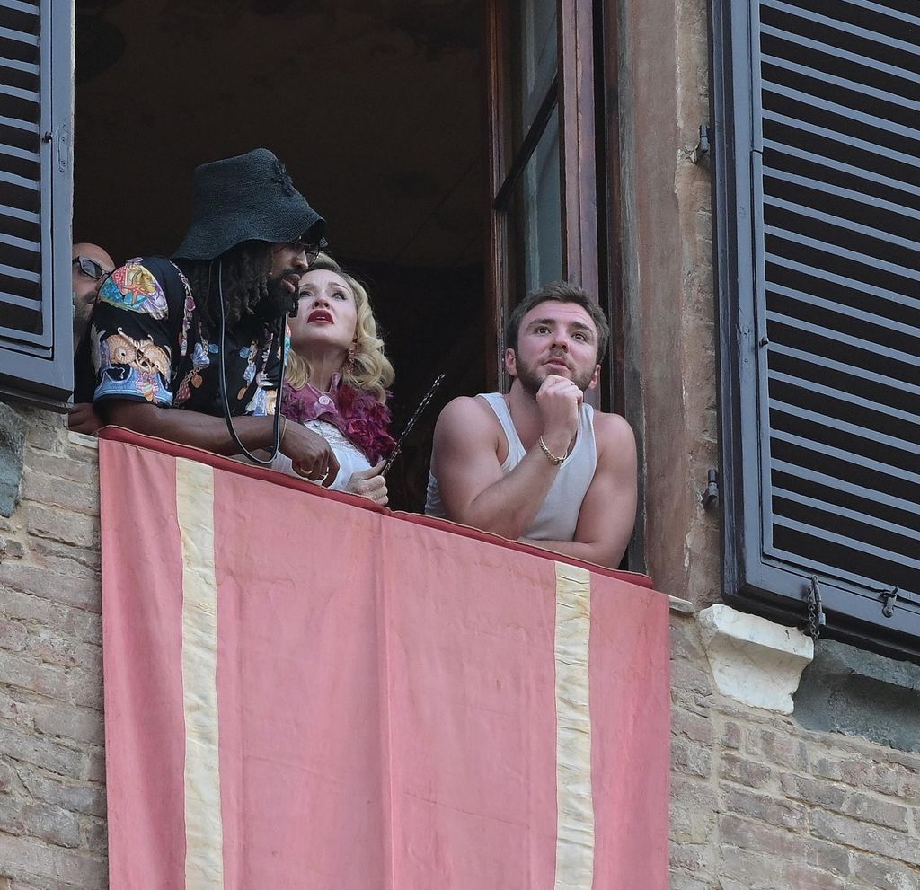 Siena, ITALY  Madonna is spotted at the historic Palio di Siena horse race in Tuscany alongside her children Rocco, Lourdes, and twins Stella and Estere.

Pictured: Madonna, Lourdes Maria Ciccone Leon, Rocco John Ritchie, Estere Mwale Ciccone, Stella Mwale Ciccone