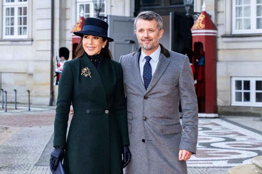 Frederik and Mary outside Amalienborg