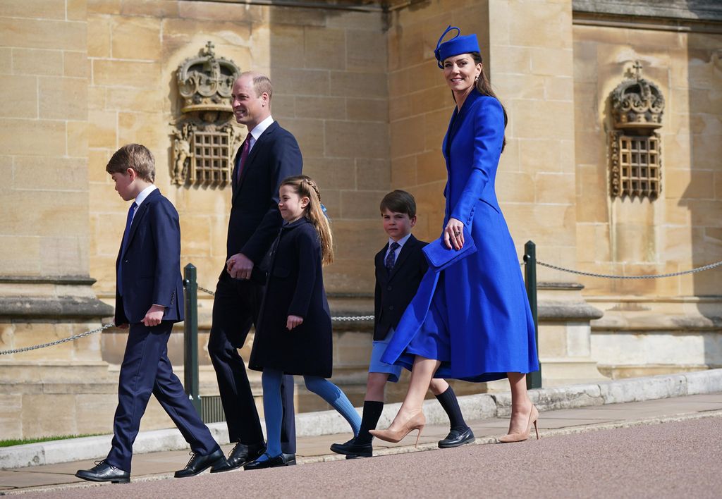 The Prince and Princess of Wales attend Easter Sunday church service with George, Charlotte and Louis