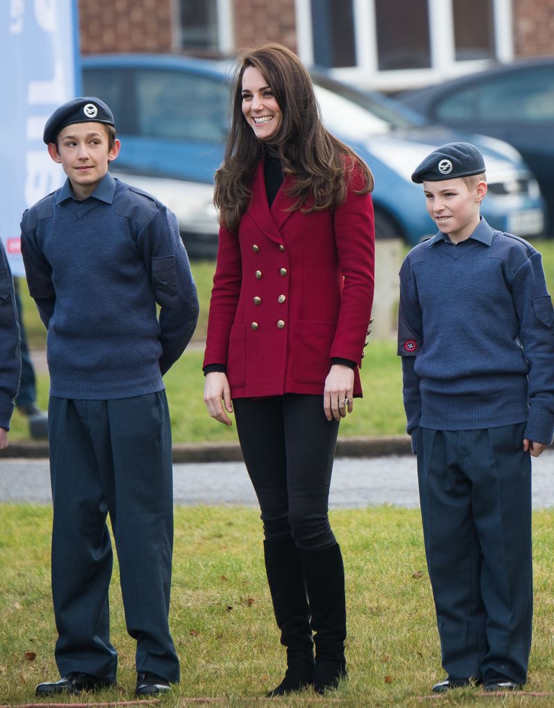 kate next to young air cadets