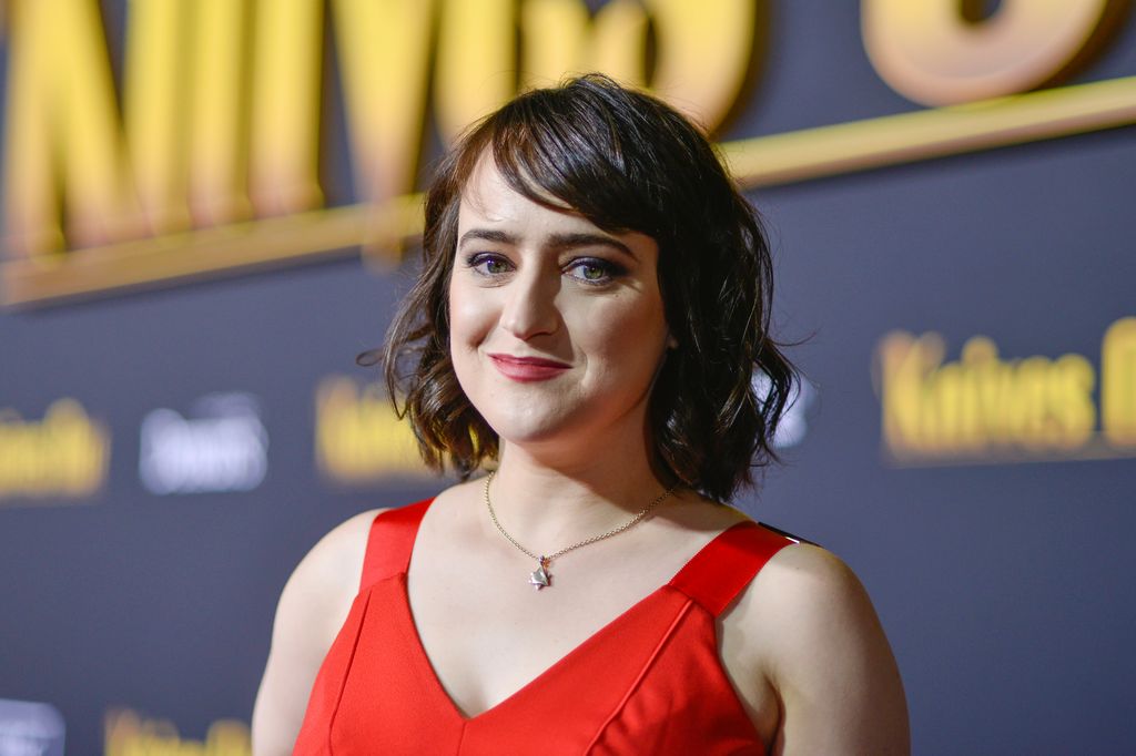 Mara Wilson arrives at the Premiere of Lionsgate's 'Knives Out' in a red dress