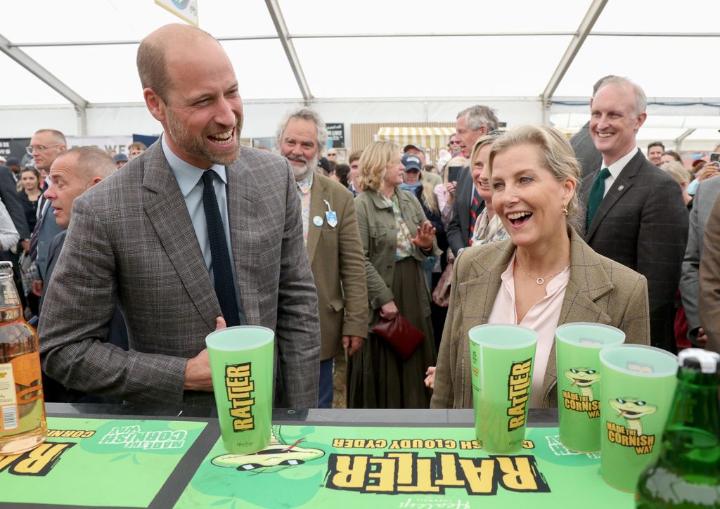 Prince William and Sophie laugh as they try cider