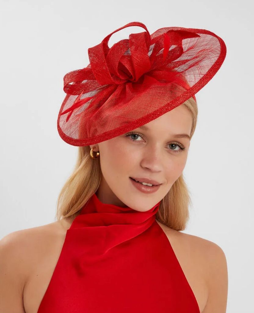 Accessorize red woven fascinator