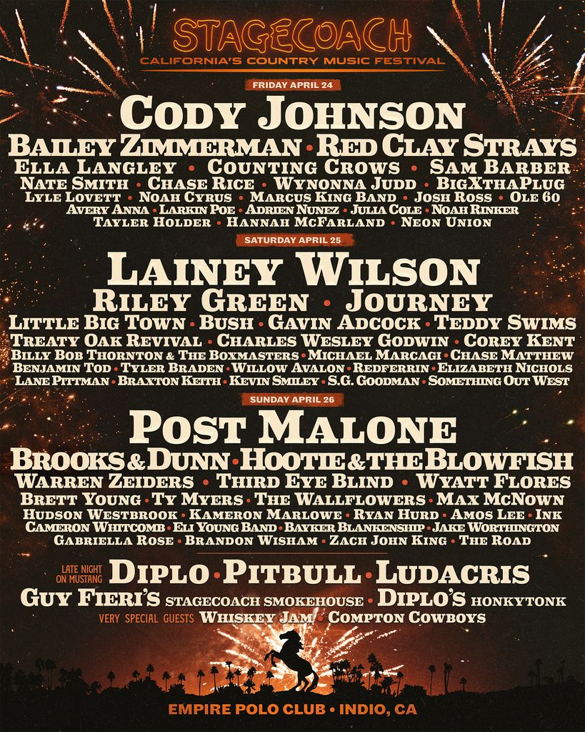 Stagecoach 2026 line up poster