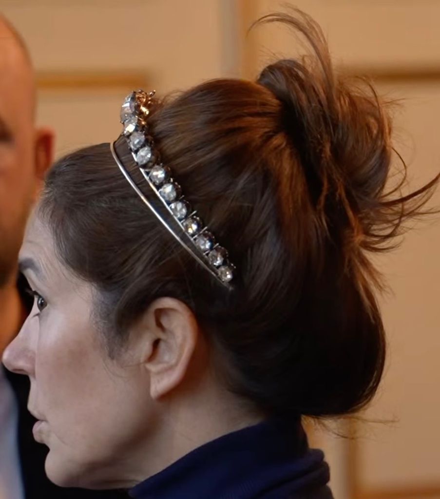 Queen Mary side profile wearing reimagined tiara 