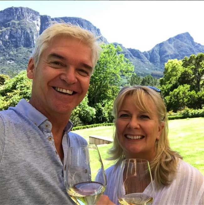 phillip schofield wife holiday