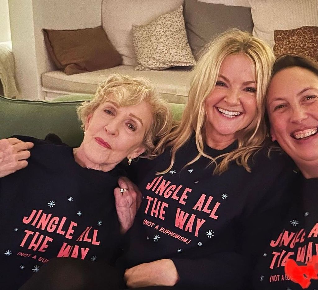 Sarah Hadland with her Miranda co-stars Miranda Hart and Patricia Hodge