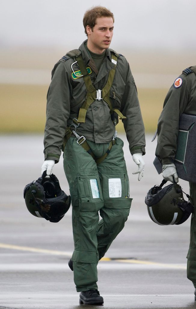 Flying Officer William Wales, Prince William, walks to an aircraft for his training flight at RAF Cranwell on January 17, 2008 in Lincolnshire, England.