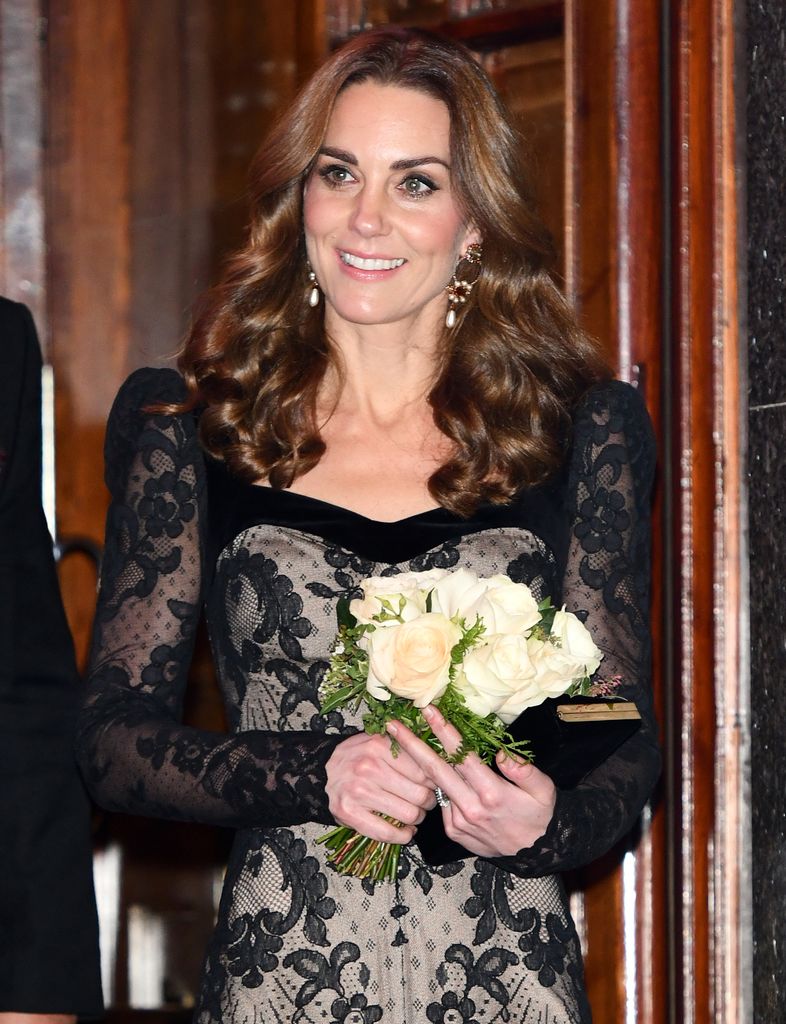Prince William, Duke of Cambridge, Catherine, Duchess of Cambridge attend the Royal Variety Performance at the Palladium Theatre, London..The Royal Variety Performance takes place every year, either in London or in a theatre around the United Kingdom. The event is in aid of the Royal Variety Charity, formally, The Entertainment Artistes' Benevolent Fund, of which The Queen is Patron. The money raised from the show helps hundreds of entertainers throughout the UK, who need help and assistance as a result of old age, ill-health, or hard times.. (Photo by Justin Goff Photos/Getty Images)