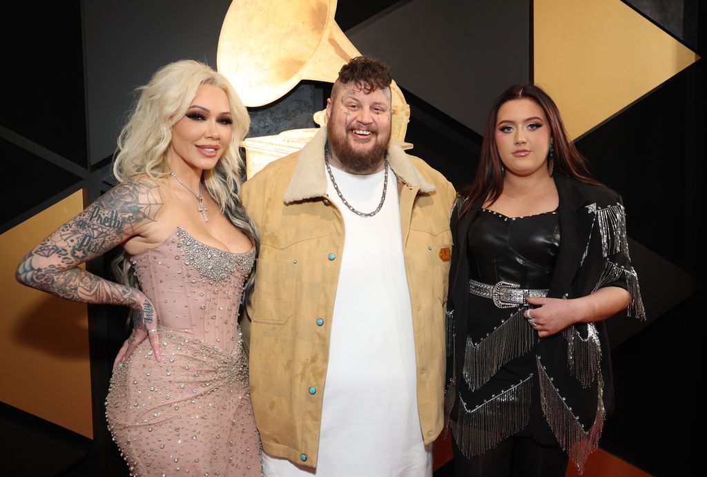 LOS ANGELES, CALIFORNIA - FEBRUARY 04: (L-R) Bunnie Xo, Jelly Roll and Bailee Ann attend the 66th GRAMMY Awards at Crypto.com Arena on February 04, 2024 in Los Angeles, California. (Photo by Kevin Mazur/Getty Images for The Recording Academy)