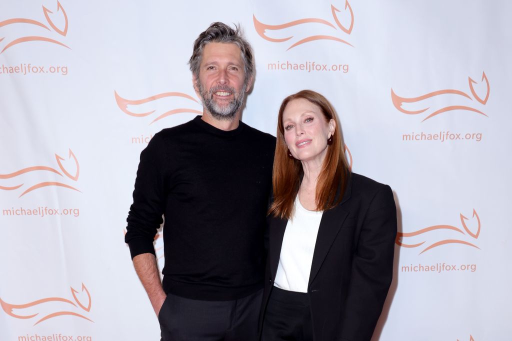 NEW YORK, NEW YORK - NOVEMBER 11: (L-R) Bart Freundlich and Julianne Moore attend as The Michael J. Fox Foundation Hosts A Funny Thing Happened On The Way To Cure Parkinson's at Cipriani South Street on November 11, 2023 in New York City. (Photo by Michael Loccisano/Getty Images)