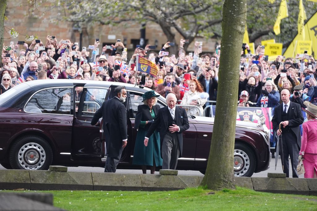 Crowd behind Charles and Camilla in Durham