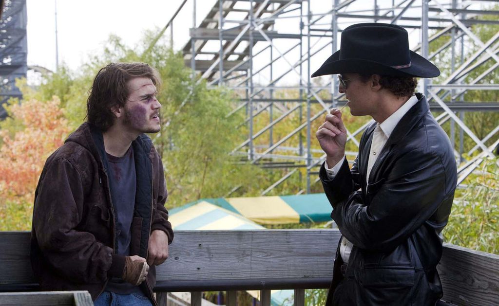 Emile Hirsch and Matthew McConaughey in a still from Killer Joe