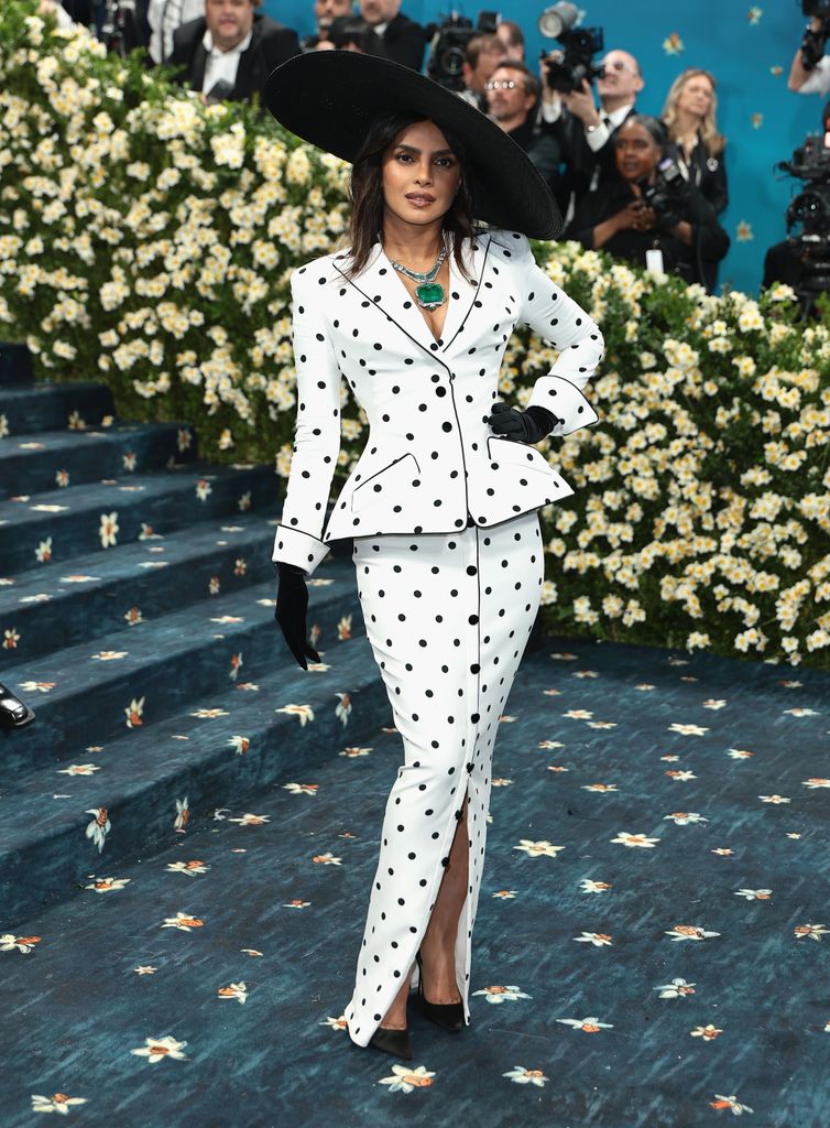 Priyanka Chopra Jonas attends the 2025 Met Gala Celebrating "Superfine: Tailoring Black Style" at Metropolitan Museum of Art on May 05, 2025 in New York City. (Photo by Dimitrios Kambouris/Getty Images for The Met Museum/Vogue)