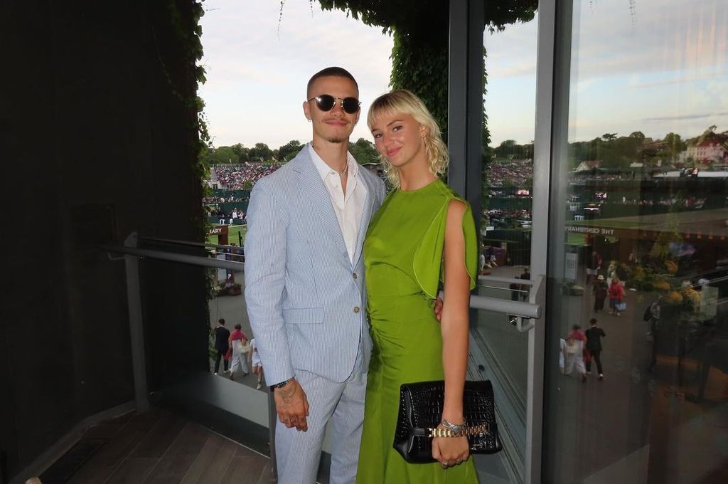 Romeo Beckham and Mia Regan attend Wimbledon