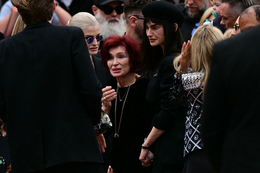 Aimee Osbourne with mom Sharon Osbourne at Ozzy Osbourne's procession        