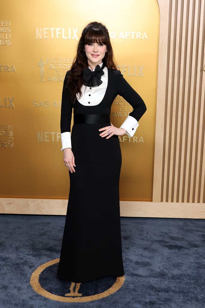 Zooey Deschanel attends the 31st Annual Screen Actors Guild Awards at Shrine Auditorium and Expo Hall on February 23, 2025 in Los Angeles, California. (Photo by Amy Sussman/Getty Images)