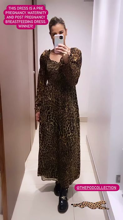 vogue williams instagram leopard print dress