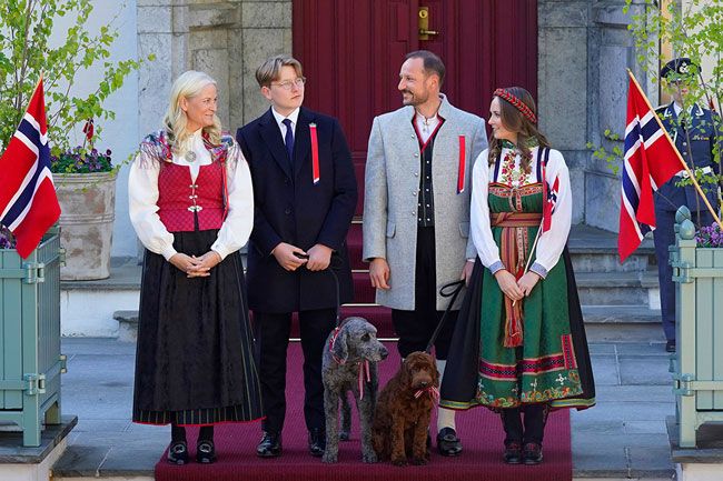Norway royal family with pet dogs