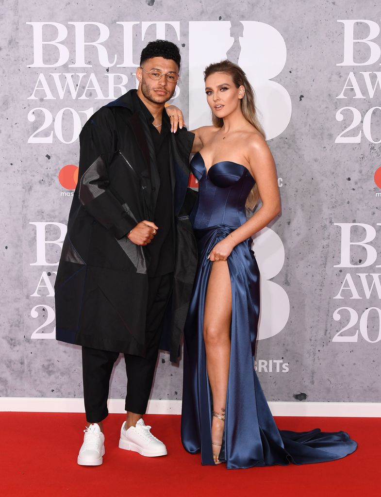 perrie edwards with alex on red carpet