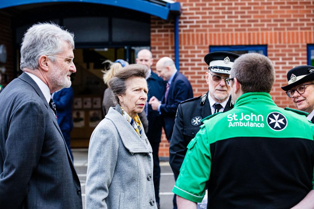 Princess Anne talking to ambulance workers